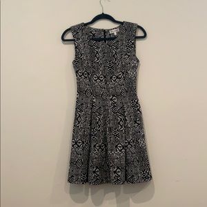 Emerald Sundae Black & White Patterned Dress